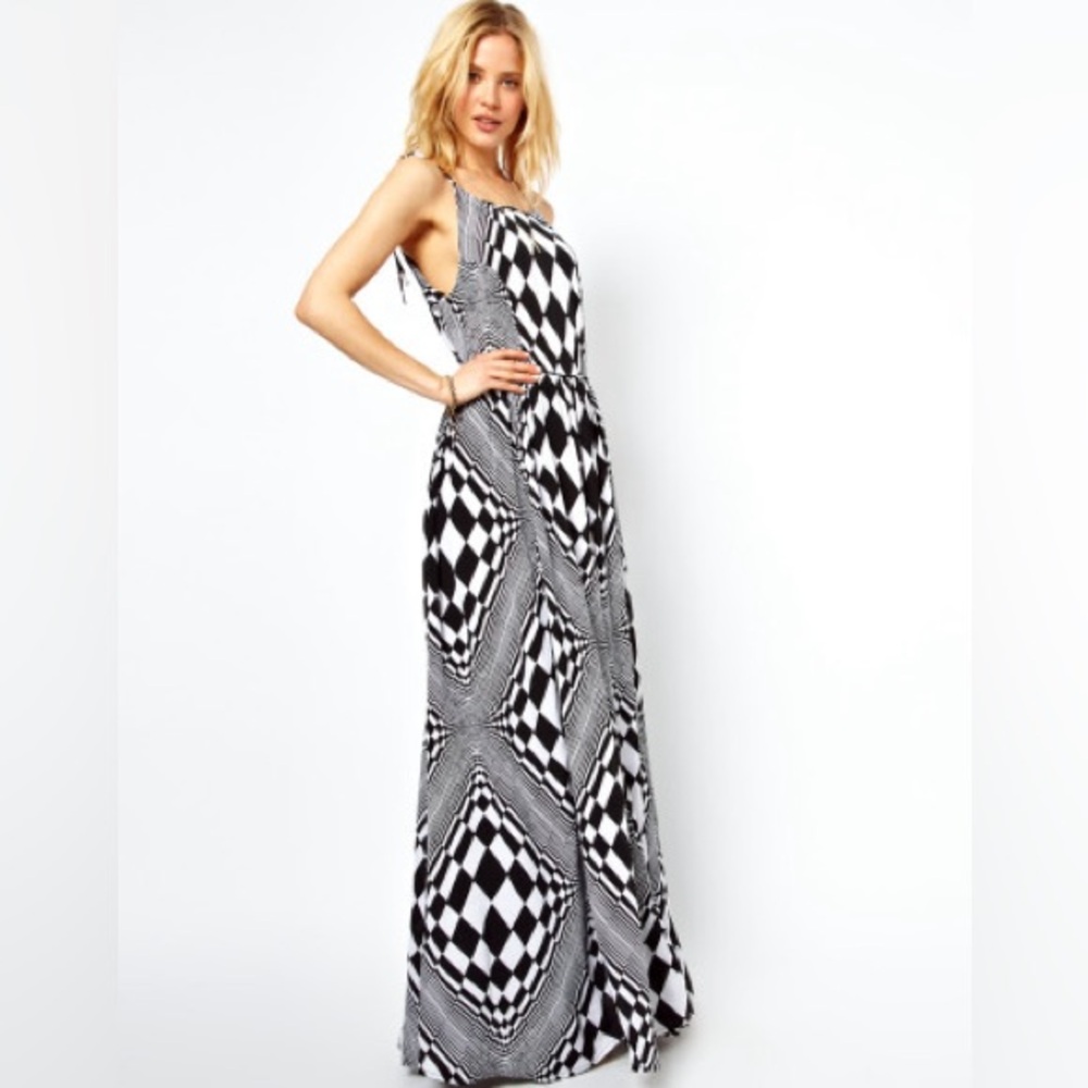 ASOS floor length optical illusion dress